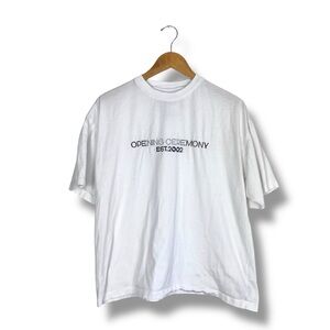 Opening Ceremony Embroidered Boxy Crewneck Logo T Shirt Medium Made in Italy